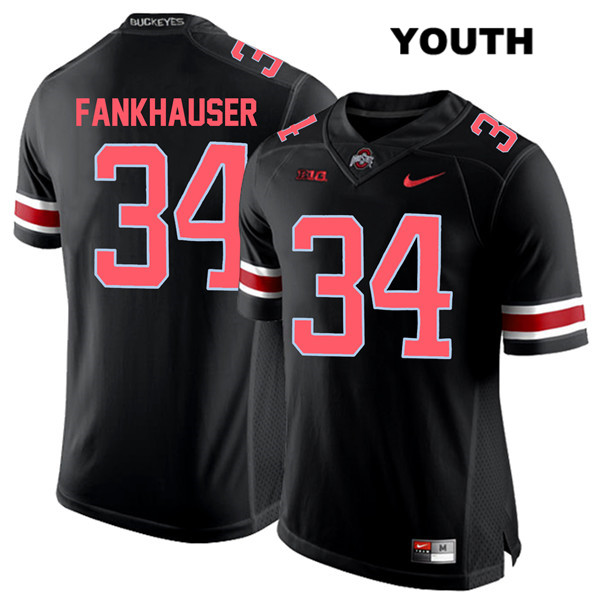 Ohio State Buckeyes Youth Owen Fankhauser #34 Red Number Black Authentic Nike College NCAA Stitched Football Jersey TO19R44SL